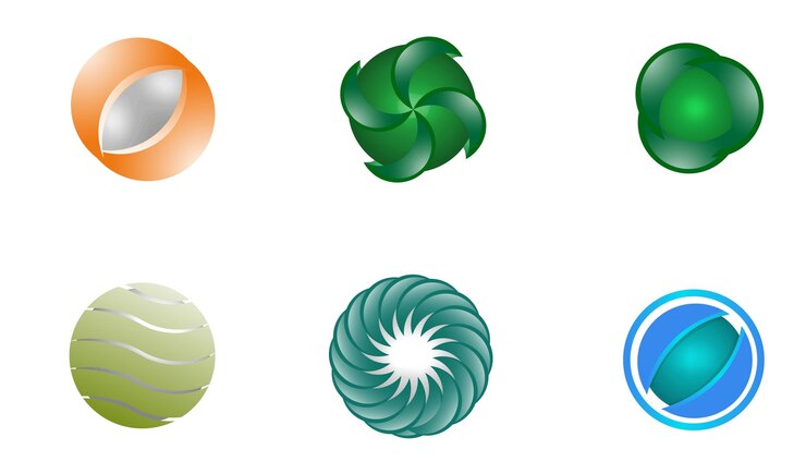 Vector conjunto de plantillas de diseño de logotipo de vector de esfera 3d abstracto creativo