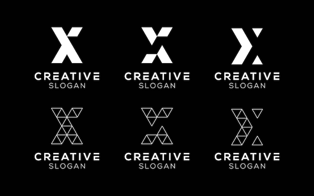 Conjunto de plantillas de diseño de logotipos de letra X Símbolos modernos de letra X aislados para marcas y tecnología