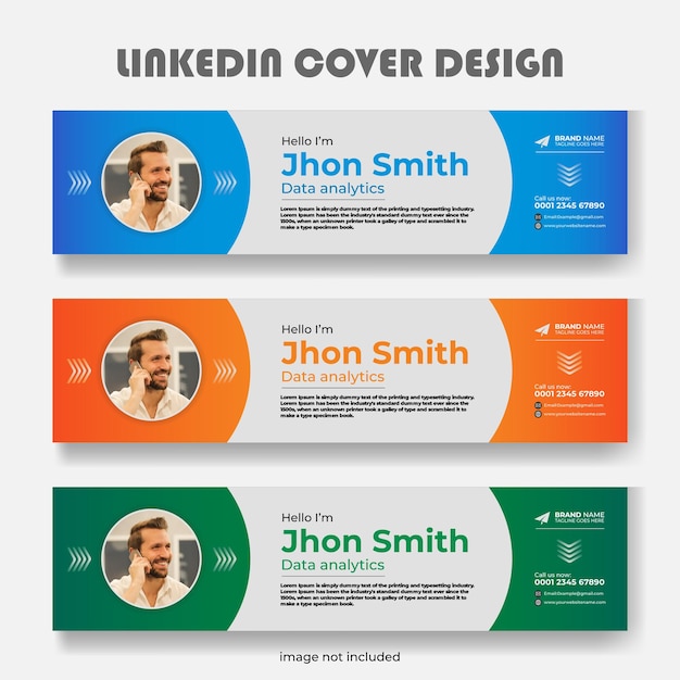 Conjunto de plantillas de diseño de portada y banner de LinkedIn corporativo