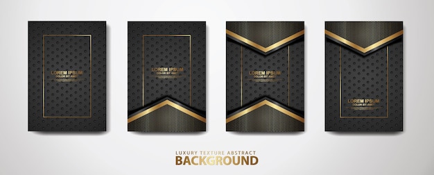 Conjunto de plantillas de diseño de portada con efecto de brillo Puntos realistas en fondo oscuro con textura