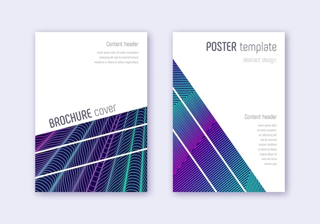 Conjunto de plantillas de diseño de portada geométrica Resumen de neón