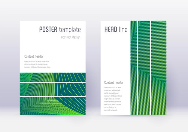 Conjunto de plantillas de diseño de portada geométrica Resumen verde