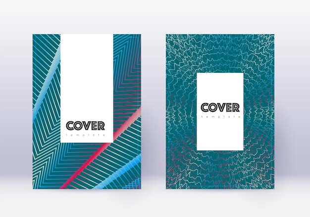 Conjunto de plantillas de diseño de portada hipster Li abstracto rojo