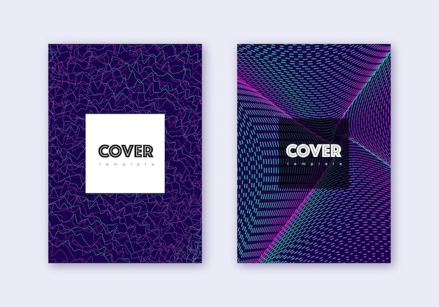 Conjunto de plantillas de diseño de portada hipster Neon abstract l