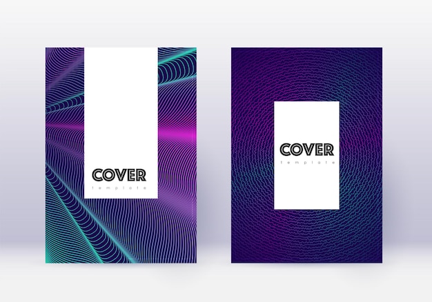 Conjunto de plantillas de diseño de portada hipster Neon abstract l