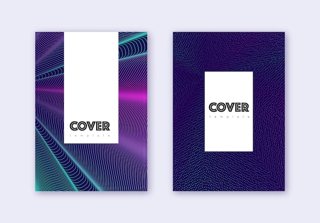Conjunto de plantillas de diseño de portada hipster Neon abstract l