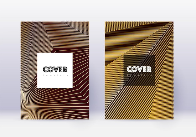 Conjunto de plantillas de diseño de portada hipster Oro abstracto l