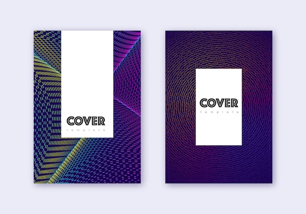 Conjunto de plantillas de diseño de portada hipster Rainbow abstrac