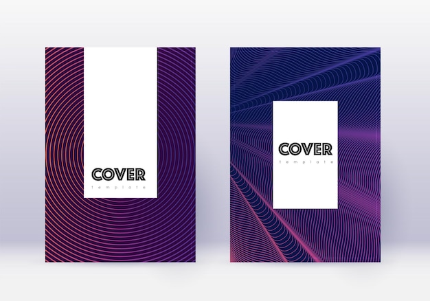Conjunto de plantillas de diseño de portada hipster Resumen violeta