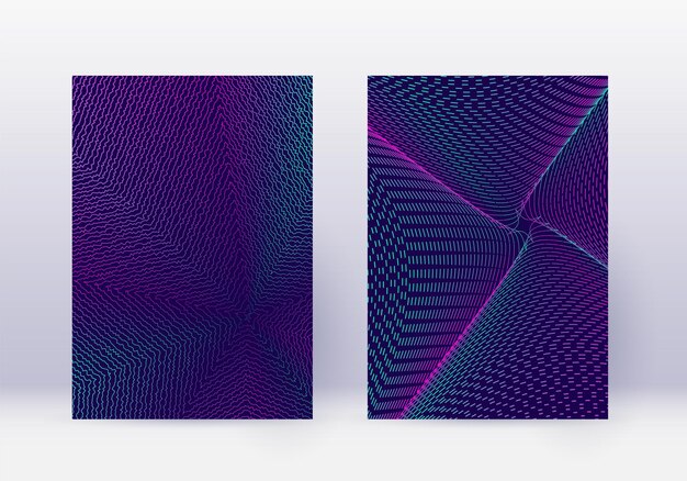 Conjunto de plantillas de diseño de portada Líneas abstractas modernas b