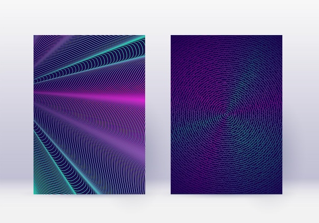 Conjunto de plantillas de diseño de portada Líneas abstractas modernas b