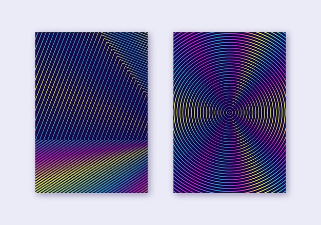 Conjunto de plantillas de diseño de portada Líneas abstractas modernas b