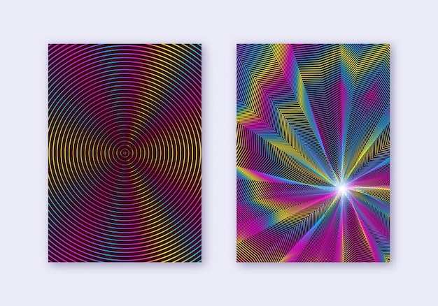 Conjunto de plantillas de diseño de portada Líneas abstractas modernas b