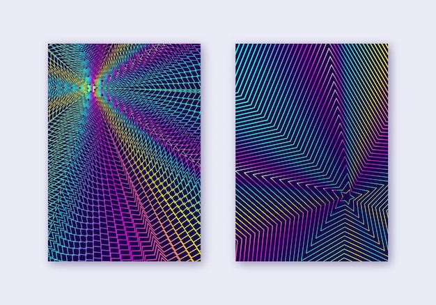 Conjunto de plantillas de diseño de portada Líneas abstractas modernas b