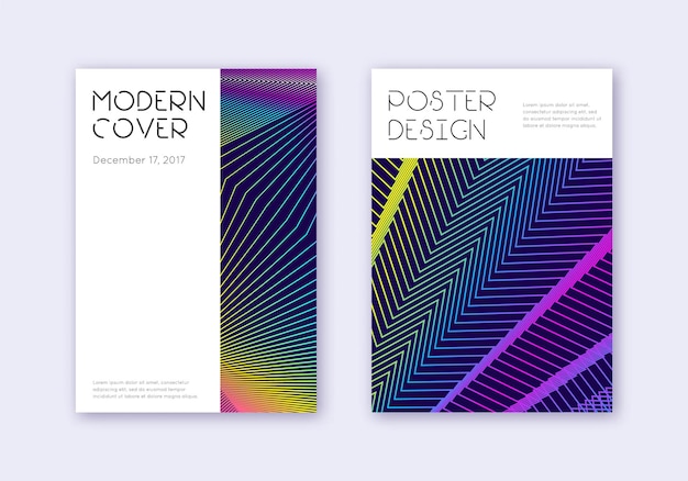 Conjunto de plantillas de diseño de portada mínima Rainbow abstrac