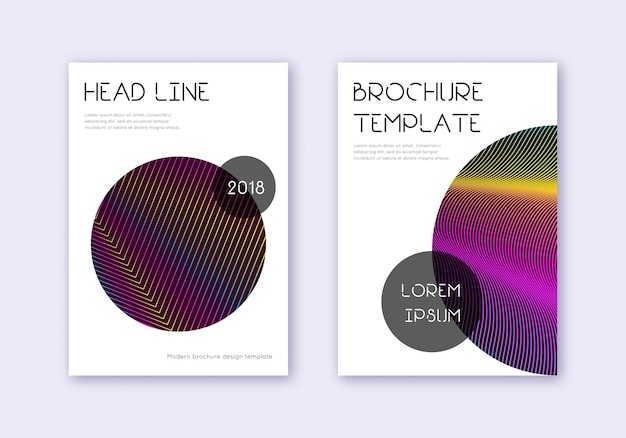 Conjunto de plantillas de diseño de portada de moda Resumen de arco iris