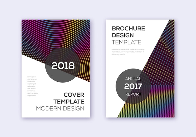 Conjunto de plantillas de diseño de portada moderna Resumen de arco iris