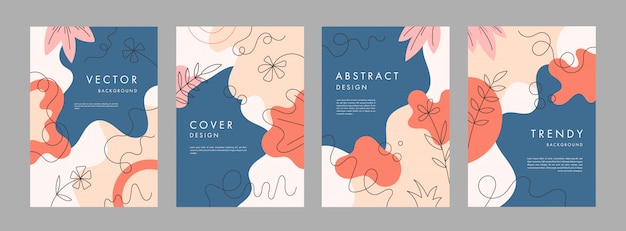 Conjunto de plantillas de diseño de portada universal creativas abstractas.