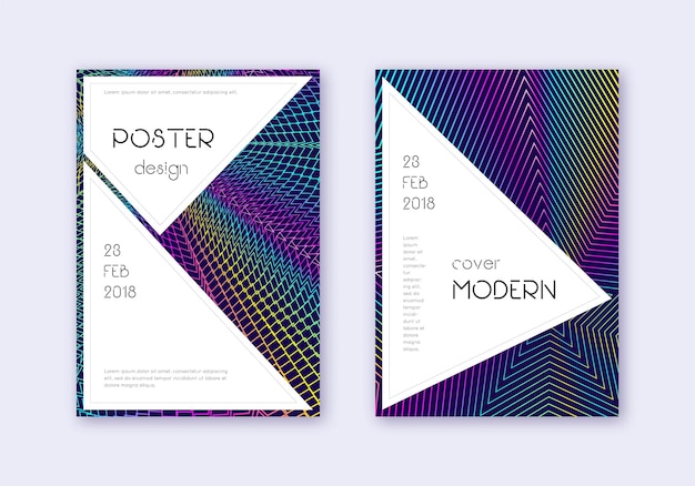 Conjunto de plantillas de diseño de portadas con estilo rainbow abstrac