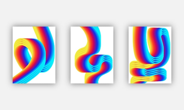 Conjunto de plantillas de diseño de portadas con fondo degradado vibrante Diseño moderno de moda Aplicable para pancartas pancartas folletos presentaciones portadas e informes Ilustración vectorial Eps10