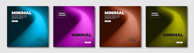 Conjunto de plantillas de diseño de portadas con fondo degradado vibrante Diseño moderno y moderno