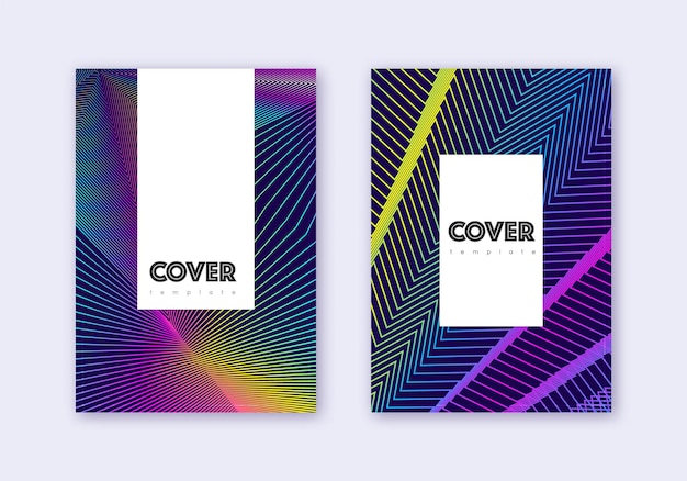 El conjunto de plantillas de diseño de portadas hipster rainbow abstracts