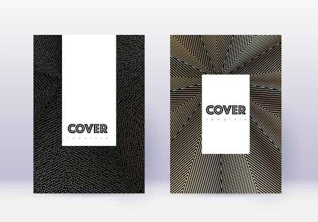 Conjunto de plantillas de diseño de portadas hipster Resumen de oro l