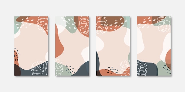 Conjunto de plantillas de diseño de portadas universales creativas abstractas para historias de redes sociales