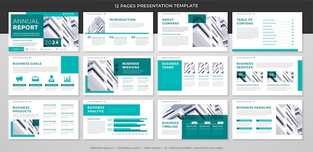 conjunto de plantillas de diseño de presentación con estilo minimalista y concepto moderno para el perfil empresarial