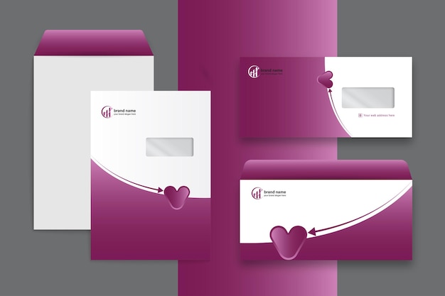 Conjunto de plantillas de diseño de sobre de lujo gradiente
