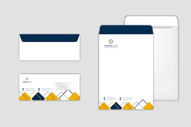 Conjunto de plantillas de diseño de sobres corporativos