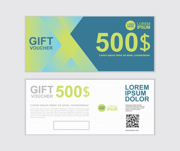 Conjunto de plantillas de diseño de vector de voucher de regalo