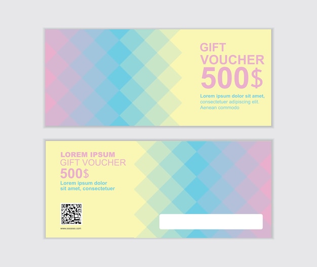 Conjunto de plantillas de diseño de vector de voucher de regalo