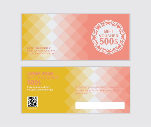 Conjunto de plantillas de diseño de vector de voucher de regalo