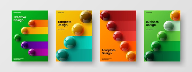 Conjunto de plantillas de diseño vectorial A4 de presentación aislada