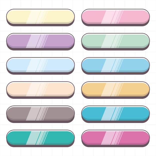 conjunto de plantillas de diseño vectorial de etiquetas de botones coloridos en pastel