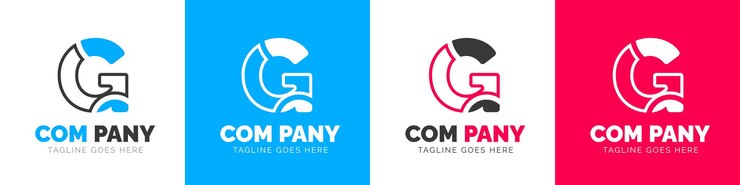 Vector conjunto de plantillas de diseño vectorial de icono de logotipo de letra g de empresa mínima creativa de negocios corporativos modernos