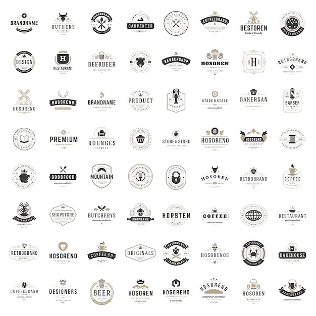 Conjunto de plantillas de diseño Vintage Logos