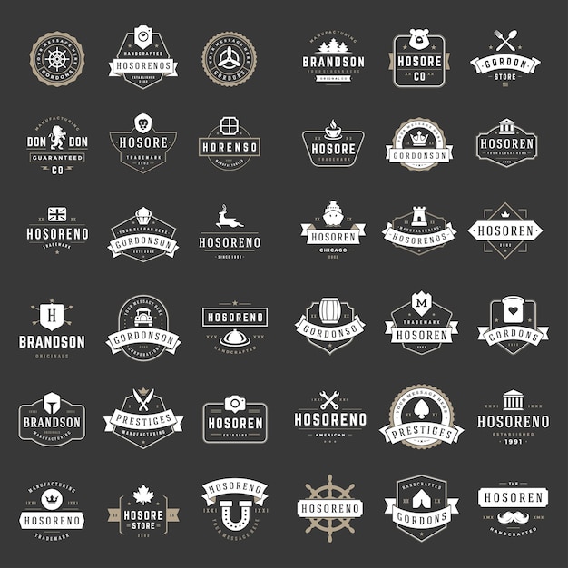 Conjunto de plantillas de diseño Vintage Logos