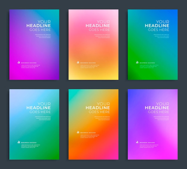 Conjunto de plantillas de folleto de diseño de volante de informe anual abstracto moderno
