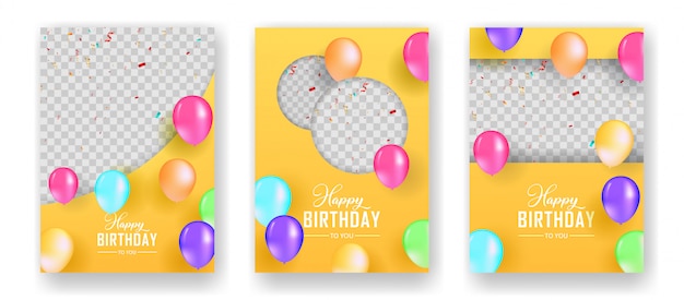 Conjunto de plantillas de folleto de fiesta de cumpleaños