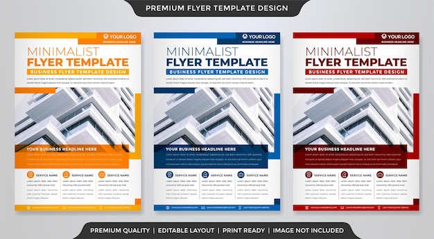 conjunto de plantillas de folletos de negocios con diseño minimalista y uso de estilo moderno para folletos corporativos