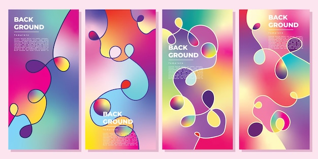 Conjunto de plantillas de fondo abstracto y colorido espacio de copia para carteles, pancartas, volantes o folletos