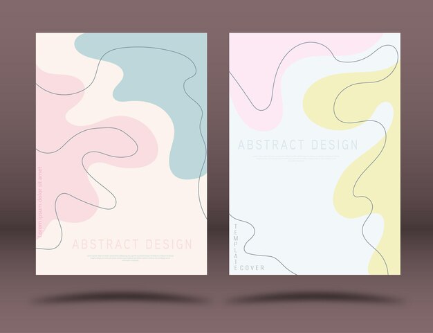 Un conjunto de plantillas con formas y líneas deformadas Diseño de una composición de color