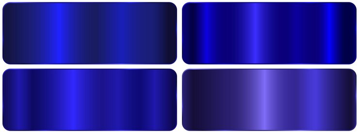 Vector conjunto de plantillas de gradiente metálico azul colección de gradientes metálicos azules vectoriales