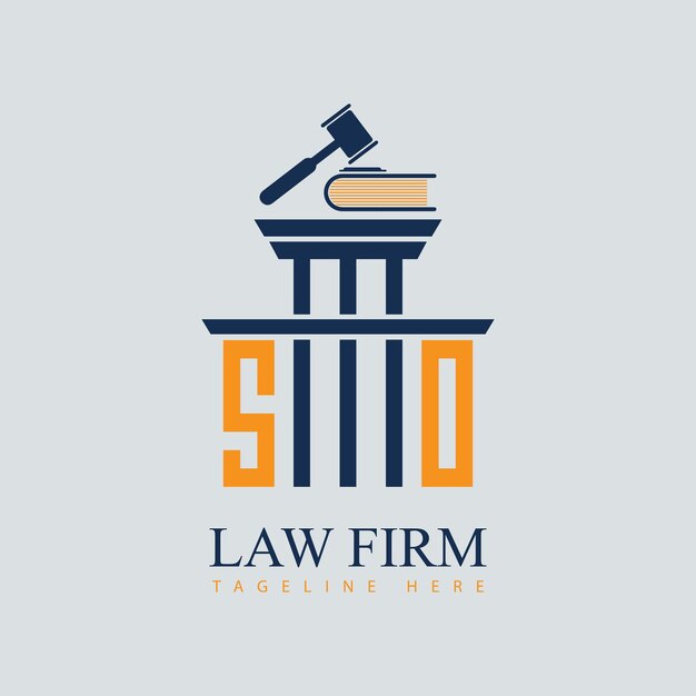 Conjunto de plantillas gráficas vectoriales de diseño de logotipo de la firma de abogados moderna Justice