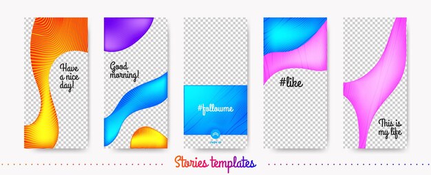 Conjunto de plantillas de historias de instagram degradadas