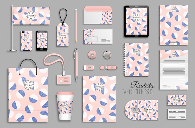 Conjunto de plantillas de identidad corporativa. Papelería comercial. Diseño de marca.