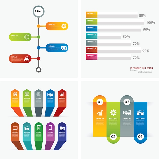 conjunto de plantillas de infografía