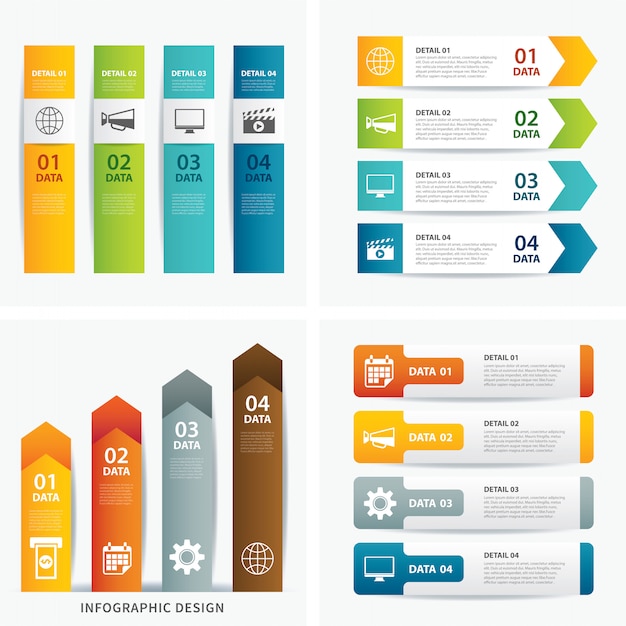 Conjunto de plantillas infográficas